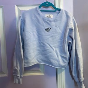 Hollister blue cropped shirt